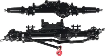 Produktbild von 1/10 RC Car Axle Front + Hintere Aluminiumlegierung Fahrzeugbrücke für WRAITH 90018 90045 RR10 90048 90053 Ersatzteile schwarz