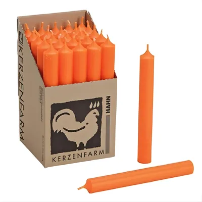Produktbild von Hahn Dinnerkerzen - 25x Stuck - orange - 18 cm - 7 Brennstunden