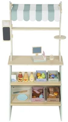 Produktbild von AIYAPLAY Kaufladen für Kinder Kaufladen Supermarkt mit Kasse Scanner Tafel Grün