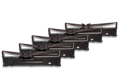 Produktbild von vhbw 5x Farbband Schriftband Ersatz für Epson C13S015307 für Nadeldrucker, Bondrucker - Schwarz
