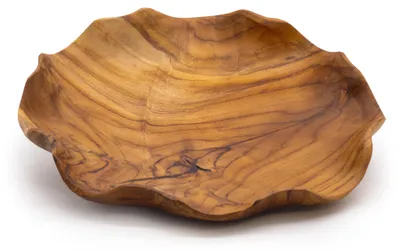 Produktbild von Runder, glatter Obstkorb aus Teakholz - 28 x 5,5 cm