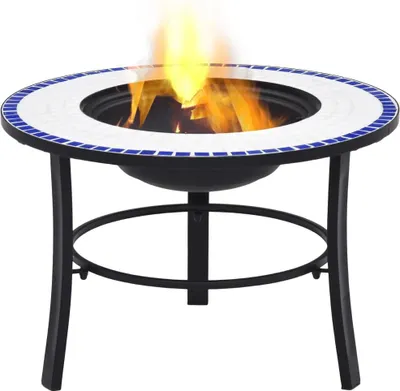 Produktbild von vidaXL Feuerstelle Mosaik Keramik Blau und Weiß 68 cm