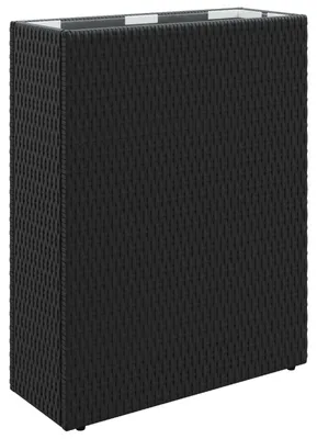 Produktbild von vidaXL Hoher Pflanzkübel Schwarz 55 x 22 x 70 cm Poly-Rattan