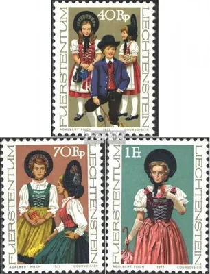 Produktbild von Briefmarken Liechtenstein 1977 Mi 684-686 (kompl.Ausg.) gestempelt Trachten