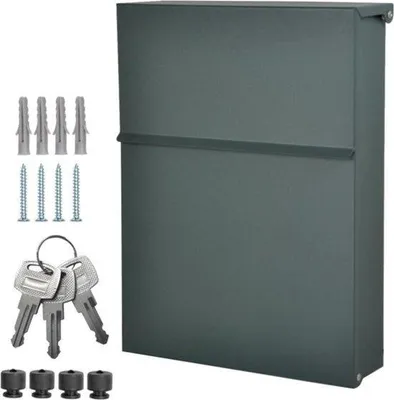 Productafbeelding van Anthracietgrijze wandbriefkast, RAL 7016, 30x23 cm, modern design