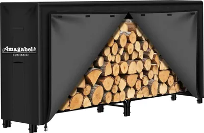 Produktbild von Kaminholzregal Abdeckung 244cm Wasserdicht Oxford-Gewebe Schwarz 8ft