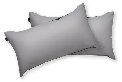 Produktbild von Brielle 2er Set 100% Baumwolle Kissenbezug mit verdecktem Reißverschluss 40 x 80 cm Graue Mischung