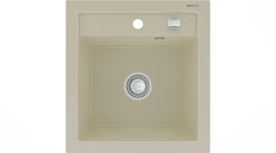 Zdjęcie produktu dla Mexen Vito zlewozmywak granitowy 1-komorowy 520 x 490 mm, beżowy, syfon chrom - 6503521000-69