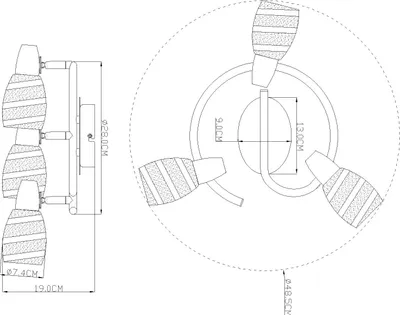 Produktbild von Globo Lighting Strahler Metall verchromt, 3x E14