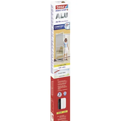 Obrázek produktu pro tesa zástěna proti hmyzu ALU COMFORT dveře, 1,00 m x 2,40 m, bílá snadná montáž díky inovativním kovovým rohovým spojkám (55197-00000-01)