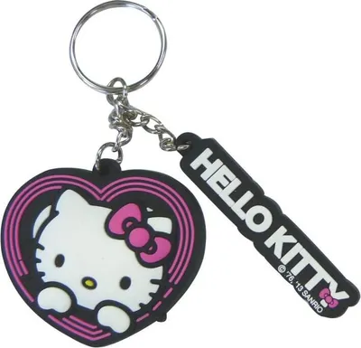 Produktbild von OK Cars Auto Schlüsselanhänger Hello Kitty Herz Form mit Schriftzug 3D Print