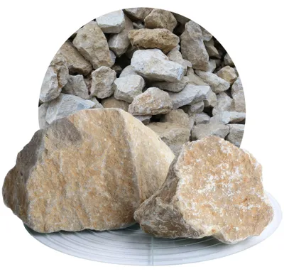 Produktbild von Schicker Mineral-Kalk Ziersplitt beige 25 kg-60-120mm