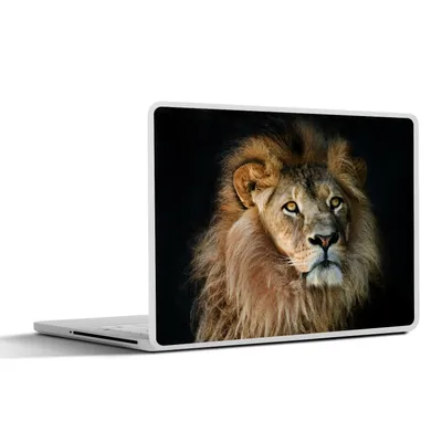 Produktbild von MuchoWow® Laptop Aufkleber Sticker Cover Löwen - Profil - Schwarz 25x18 cm - Laptop-Deko