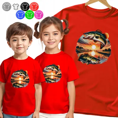 Produktbild von Kinder T-Shirt - WĘDKARSTWO - OKOŃ I ZACHÓD für Jungen - S