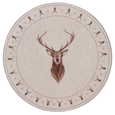 Produktbild von Clayre & Eef Unterteller Ø 33 cm Beige Braun Kunststoff Hirsch