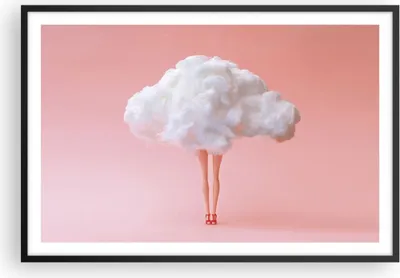 Produktbild von Gerahmtes Poster - Schwarzer Rahmen - Wolke Beine Surrealismus - 91,5x61 cm - Wand Bild - Wanddeko - Wandbilder - Kunstposter - Wandposter - Bilderrahmen - Bilder - Kunstdruck - P2BAA91x61-4491