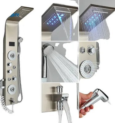 Produktbild von Duscharmatur, Regenfall-Funktion, langlebiger Edelstahl, Nickel 8006