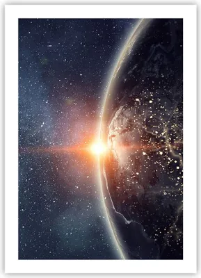 Produktbild von Poster - Poster ohne Rahmen - Kosmos Erde Sonne - 50x70 cm - Wand Bild - Wanddeko - Wandbilder - Kunstposter - Wandposter - Bilder - Kunstdruck - Wanddekoration - Wandbild - P2XPA50x70-4343