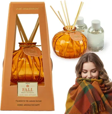 Image de Bâtonnets de Parfum Citrouille Décoration d'Automne Halloween Diffuseur avec bâtonnets
