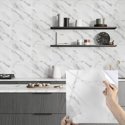 Imagen del producto de Adhesivos con efecto mármol para azulejos de pared, 30x30 cm