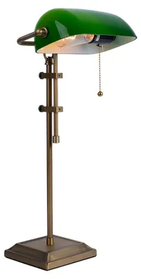 Produktbild von Bankerlampe Tischlampe, grün, messing, höhenverstellbar, H 56 cm