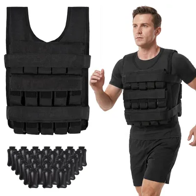 Produktbild von COSTWAY Gewichtsweste, Brustgröße Verstellbar, Trainingsweste mit abnehmbaren Eisensandsäcke, Fitnessweste für Krafttraining, Muskelaufbau, Laufweste
