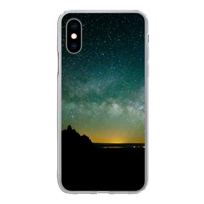 Produktbild von MuchoWow® Handyhülle Schutzhülle Hülle für iPhone X Universum - Sternenhimmel - Grün - Jungen - Mädchen - Kinder Silikon Softcase Handy Hülle - Handyhülle