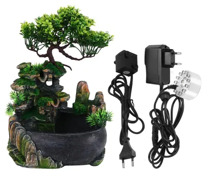 Produktbild von Zerstäubender Desktop-Brunnen-Wasserfall-Luftbefeuchter für die Schreibtischdekoration im Büro