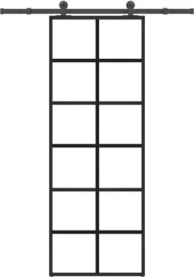 Obrázok produktu pre Posuvné dvere s kovaním 76x205 cm ESG sklo a hliník