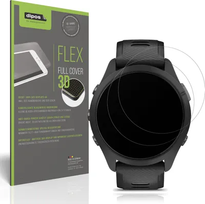 Produktbild von 2x Full Cover Schutzfolie matt für Garmin Forerunner 265 46mm Panzerfolie Anti-Shock