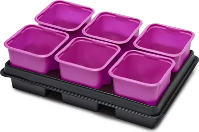 Produktbild von Garronda Anzuchtset Anzuchttöpfe mit Untersetzer Pflanzen im Innenbereich GD-0064 (27x18 cm; Rosa; 1 Stück)
