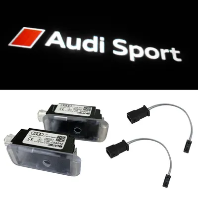Original Audi Sport LED Einstiegsbeleuchtung Tür Logo + Adapter für viele Audi – Produktansicht