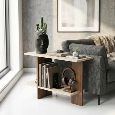 Produktbild von Skye Decor, Hochwertiger Beistelltisch (3er Set) - Saphir Eiche, 100% Melamin | 12345