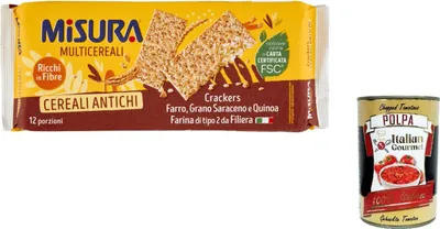 Produktbild von 3x Misura Crackers ai Cereali Multigrain Getreide cracker - Dinkel, Buchweizen und Quinoa 350g + Italian Gourmet polpa 400g
