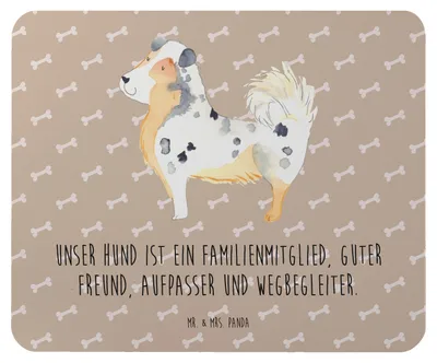 Produktbild von Mr. & Mrs. Panda Mauspad Hund Australien Shepherd - Hundeglück - Geschenk, pc mausunterlage, Spruch, Mouse Pad, Sprüche, Mousepad, Familie, laptop, mausteppich
