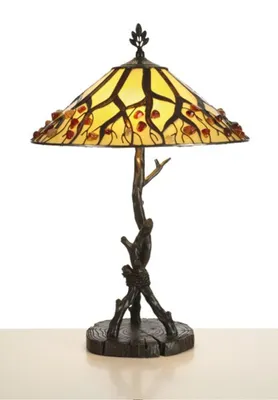 Produktbild von Handgefertigte Tiffany Hockerleuchte Tischleuchte Höhe 64 cm, Durchmesser 40 cm - Leuchte Lampe