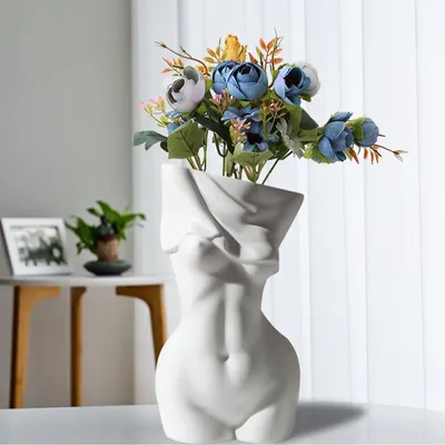 Immagine prodotto di Vaso per fiori, 30 cm, bianco, in Vetroceramica, ideale per fiori secchi