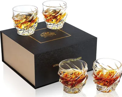 Image de Verres à whisky 4 pièces cristal sans plomb 260 ml cadeau de luxe
