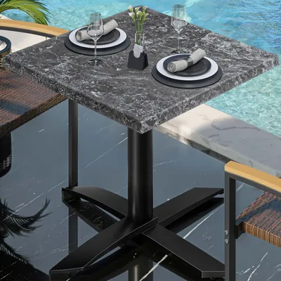 Produktbild von WTG | Bistro Außen Tisch | B: T: H: 60 x 60 x 75,5 cm | Felsen / Schwarz | Quadratisch | Bistro Tisch Gastro Tisch