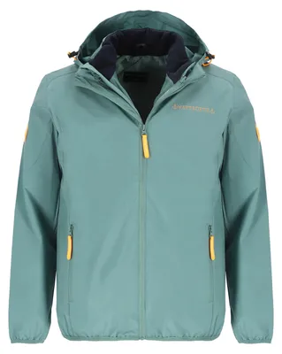 Produktbild von Wattlöper Herren 3-in-1 Funktionsjacke unifarben - Funktionsjacke mit Kapuze + Steppweste mit Stehkragen in Salbei-Sage Größe 4XL
