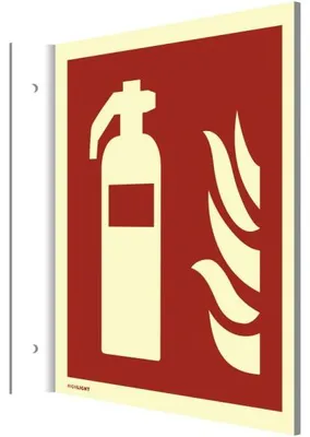 Produktbild von Dreifke® Fahnenschild Feuerlöscher | extra langnachleuchtend | Kunststoff 200...
