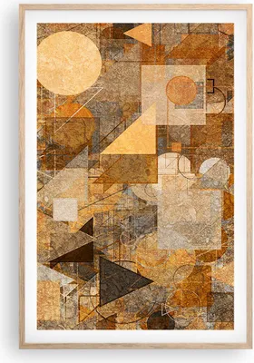 Produktbild von Gerahmtes Poster - Rahmen in heller Eiche - Abstraktion Figuren Geometrisch - 61x91,5 cm - Wand Bild - Wanddeko - Wandbilder - Kunstposter - Wandposter - Bilderrahmen - Bilder - P2NPA61x91-4387