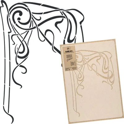 Image de Grand pochoir à peindre M 43x64 cm, ornement art nouveau, motif sécession, pochoir mural plastique réutilisable