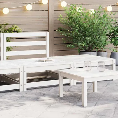 Image de vidaXL Ensemble de salon de jardin 2 pièces blanc pin massif
