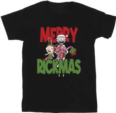 Image de Rick And Morty - "Merry Rickmas" T-shirt pour homme BI44592 (3XL) (Noir)