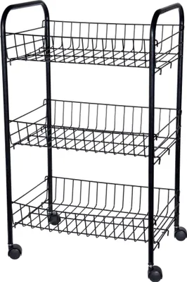 Obrázok produktu pre Výborný kuchynský vozík Houseware s 3 policami čierny