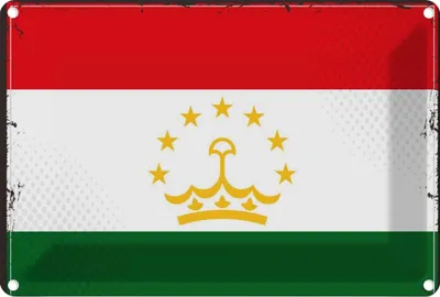 Produktbild von vianmo Blechschild 20x30 cm Tadschikistan Tajikistan Flagge Fahne Wappen