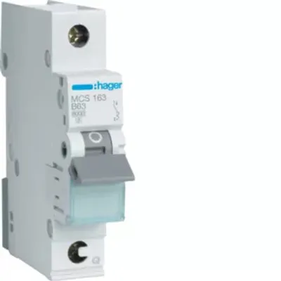 Zdjęcie produktu dla Wyłącznik Hager LS 1-biegunowy 6kA C-63A 1M QC MCS163