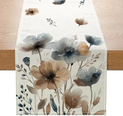 Produktbild von Moderne Tischdecke mit Dahlienmotiv, 33x183cm, Mehrfarbig, Innen und Aussen