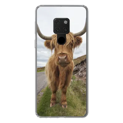 Produktbild von MuchoWow® Handyhülle Schutzhülle Hülle für Huawei P40 Lite Schottischer Highlander - Hörner - Berg Silikon Softcase Handy Hülle - Handy